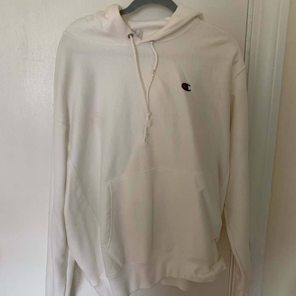 Oversized white champion hoodie